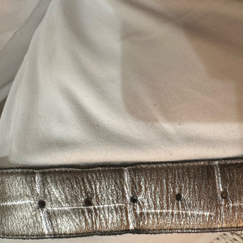 Vintage Accessories by Maria silver leather wide belt. Size M/L. - Picture 5 of 9